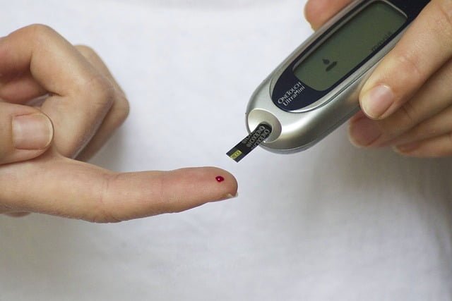 Fingertip pricking while using a glucometer 