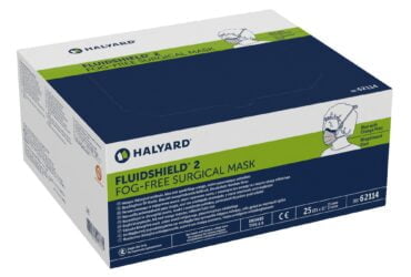 62114 HALYARD FLUIDSHIELD LEVEL 2 SURG MASK W/ VISOR, CS100