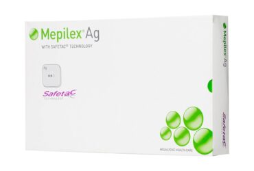 287090 MEPILEX AG 4″ X 5″ ANTIMICROBIAL FOAM DRESSING, SILVER,