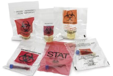 102 INTEPLAST BIOHAZARD SPECIMAN BAGS W/ ZIP CLOSURE, 6"X9"