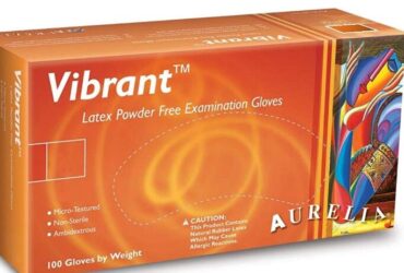 98225XS Aurelia Vibrant XS P/F Latex Gloves 100/Box