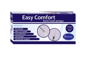 1713 EasyComfort Insulin Syringe 30g 1/2cc 1/2in