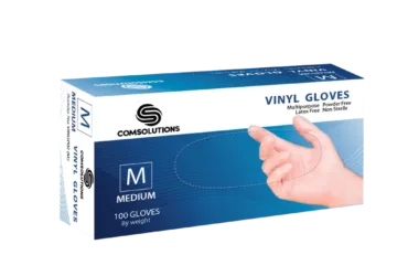 VINGPMED Comsolutions Medium Vinyl Gloves Clear 3.5 mil