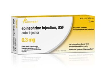 AMNEAL Box of 2 Epinephrine Injection USP NDC 0115-1694-49