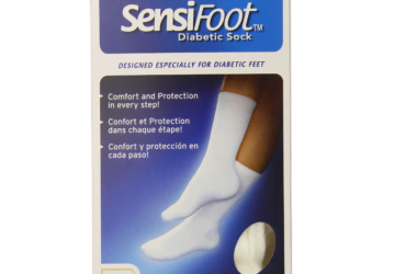 SensiFoot Crew Length Mild Compression Diabetic Sock Medium, White