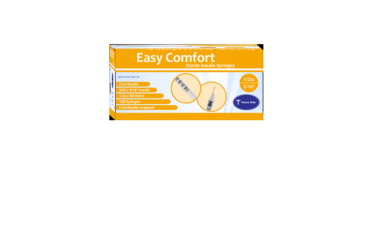 1096 EasyComfort Insulin Syringe 30G 1/2cc 5/16in, Pack of 2