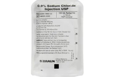 B. Braun S8004-526400 Sodium Chloride 0.9% IV Solution 100 mL / 150 mL 64/CS