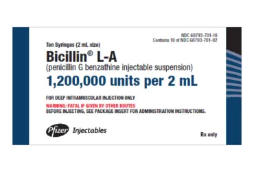 MCKESSON 60793070110 PHARMAC BICILLIN LA, SYR 1.2MMU/2ML 2ML (10/CT)