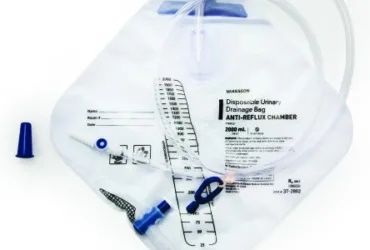 3502 Kendall KenGuard Urinary Drainage Bag With Port 2000mL 11/32in Drainage Tube Without Anti-Reflux Chamber, Pack of 2