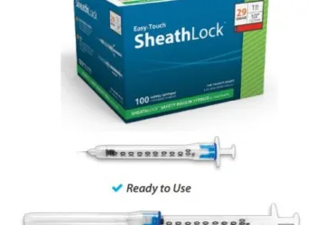 836210 Easy Touch Tuberculin Sheathlock Safety Syringe 26g, Pack of 2