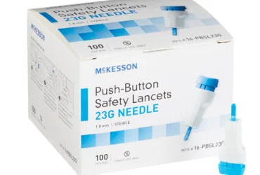 MCKESSON MEDSURG 16-PBSL23G LANCET, PUSH-BUTTON SFTY 23G NDL (100/BX 20BX/CS)