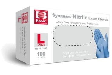 Medical Blue Nitrile Exam Gloves NGPF-7003 (Box of 100) L