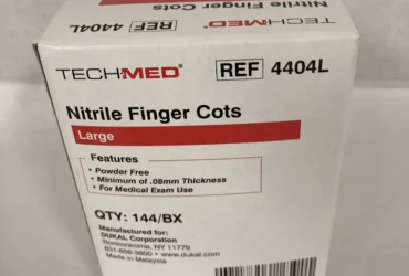4404L DUKAL NITRILE FINGER COTS, LARGE, BX144
