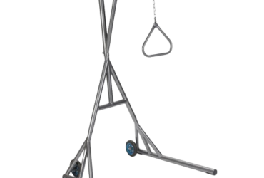 Drive Medical 13039SV Heavy Duty Trapeze with Base and Wheels Silver Vein