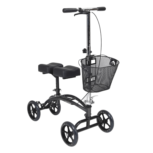 Drive Medical 796 Dual Pad Steerable Knee Walker Knee Scooter with Basket