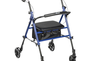 Drive Medical Adjustable Height Rollator Rolling Walker with 6" Wheels