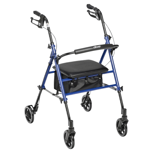 Drive Medical Adjustable Height Rollator Rolling Walker with 6" Wheels