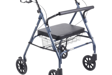 Drive Medical Heavy Duty Bariatric Rollator Rolling Walker with Large Padded Seat