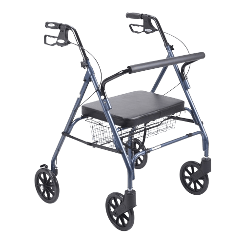 Drive Medical Heavy Duty Bariatric Rollator Rolling Walker with Large Padded Seat