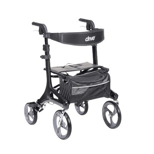 Drive Medical RTL10266CF Nitro Elite CF Carbon Fiber Rollator Rolling Walker Black