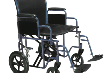Drive Medical Transport Wheelchair with Swing Away Footrest Blue