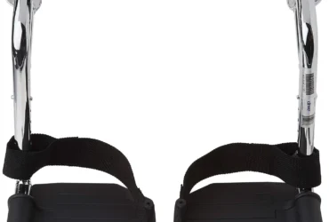 Drive Medical STDSF-TF Chrome Swing Away Footrests with Aluminum Footplates 1 Pair