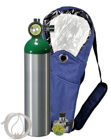 Portable Oxygen Cylinder Tank Kit with Shoulder Bag Holder – Oxy-Uni-Pak