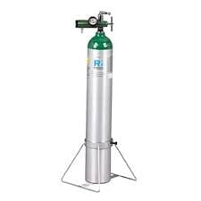 Single Oxygen Tank Cylinder Stands By Responsive Respiratory