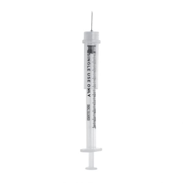 Sol-Millennium 200019SG Sol-Guard 1ml TB Safety Syringe w/Fixed Needle 27G*1/2