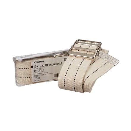 Gait Belt McKesson 60 Inch Length White with Metal Buckle 