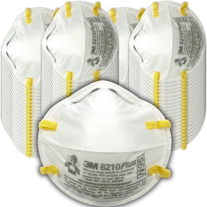 3M 8210+ Personal Protective Equipment Particulate Respirator N95 Masks (Box/20)