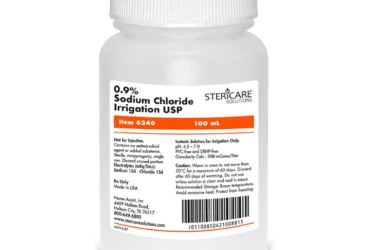 Nurse Assist 6240 Sterile Normal Saline 0.9% 100 mL Foil Lid Bottle