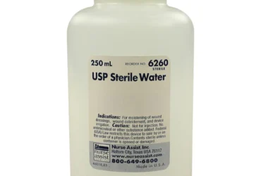 Nurse Assist 6260 250 mL USP Sterile Water, Screw Top Container 24/CS