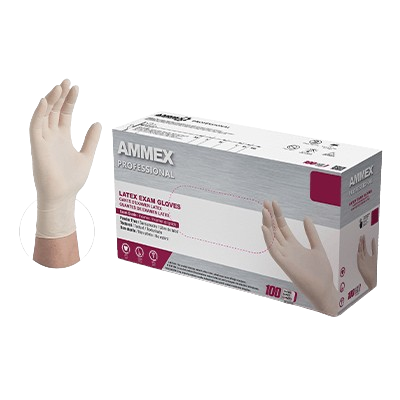 Ammex Professional Ivory Latex PF Examination Gloves