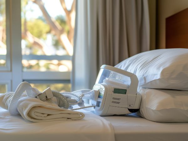 CPAP machines maintain airflow pressure to assist breathing throughout the night