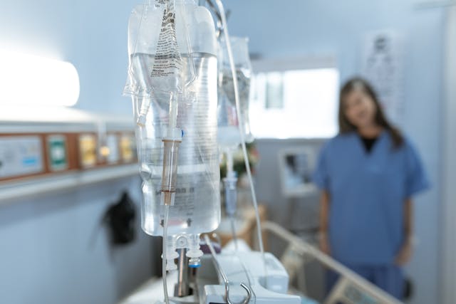 IV administration of continuous or intermittent fluids helps deliver IV medication as well as nutrients