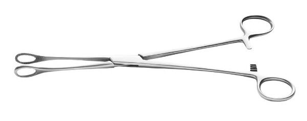 Round-edged forceps are suitable for clipping blood vessels