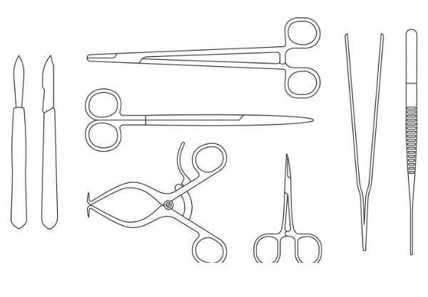 Surgical forceps and other instruments used for open surgeries