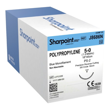 J8686N SUTURE, POLY PROLENE 5/0 18" (