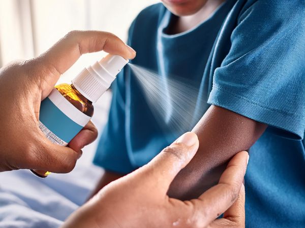 A saline spray is useful for the management of minor injuries in children