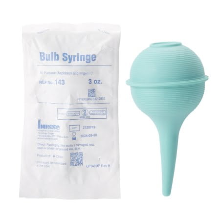 143 Disposable Ear/Ulcer Bulb Syringe, Sterile, Green, 3 oz, CS50