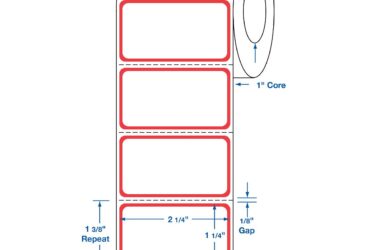 Medline Centurion LIS Direct Thermal Labels 2.25" x 1.25" Red Border (DTL101R)