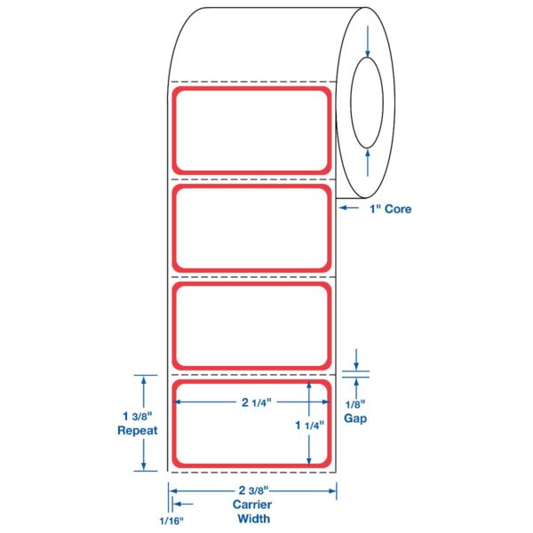 DTL101R LABEL RED BOARDER