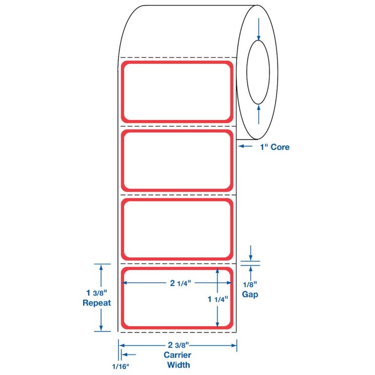 DTL101R LABEL RED BOARDER