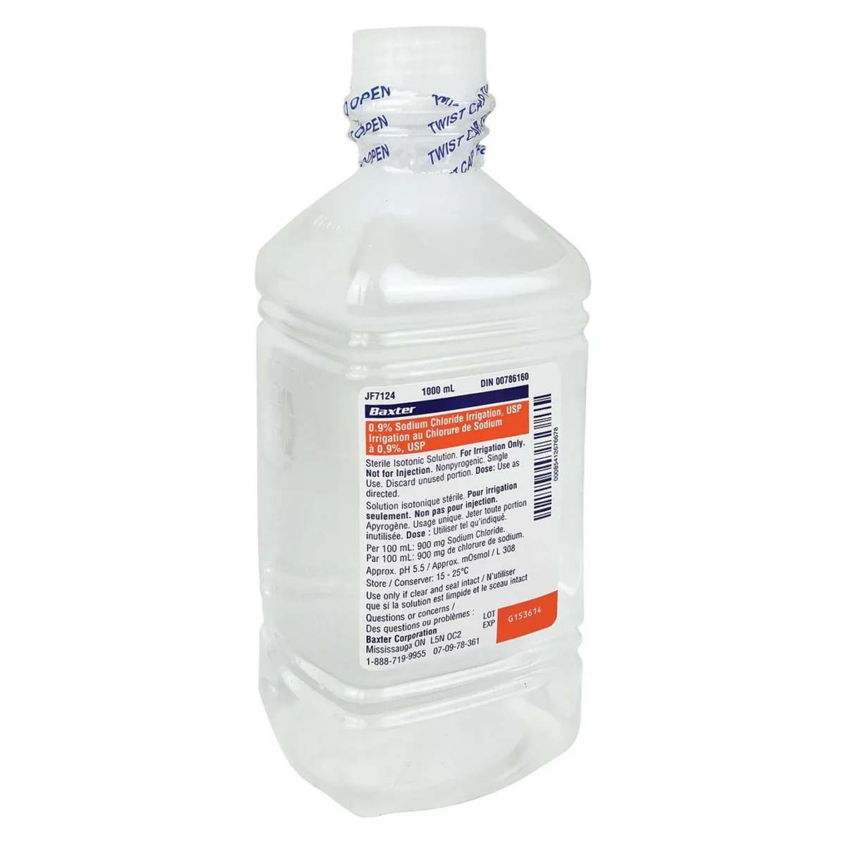 baxter 0 9percent sodium chloride irrigation usp 1000ml jf7124