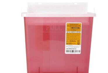 Medline Wall-Mount Sharps Container 5 Quart Red MDS705153 each