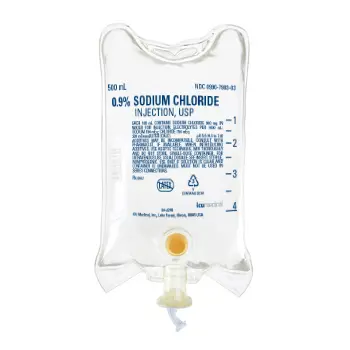 ICU Medical Hospira Sodium Chloride 0.9% Injection IV Solution 500 mL 24/Cs