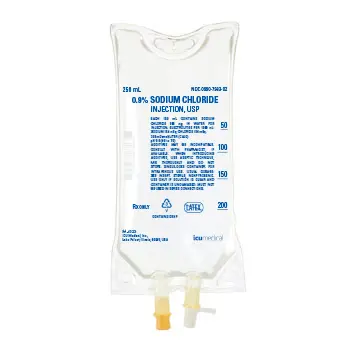 ICU Medical Hospira Sodium Chloride 0.9% Injection IV Solution 250 mL 24/Cs