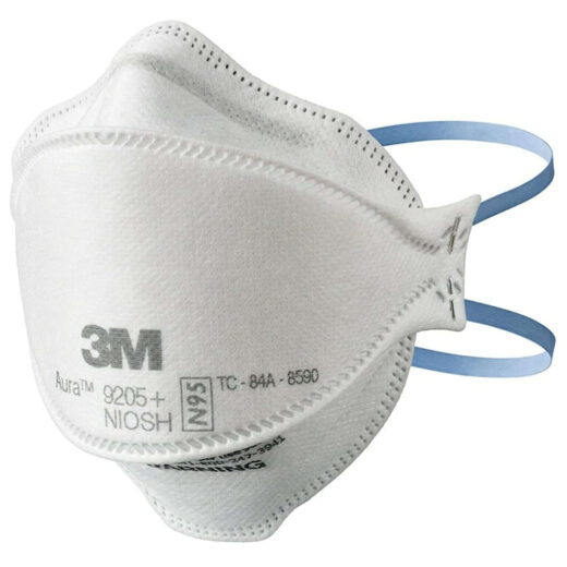 3M Aura 9205+ N95 Respirator Mask – NIOSH Approved, Flat Fold, Lightweight