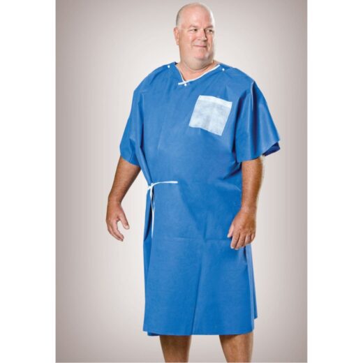 Graham Medical AmpleWear Patient Gown – Blue 40″ x 50″ 50756